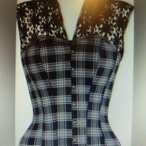 XL Corset Story corset in black and gray